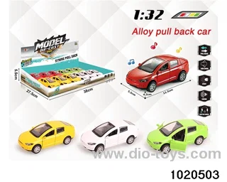 1:32 alloy pull back car W L/M in display box