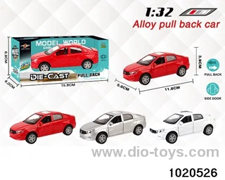 1:32 alloy pull back car in window box