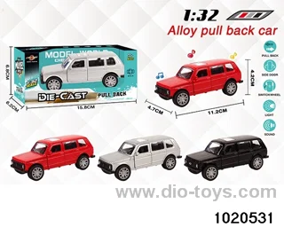 1:32 alloy pull back car W L/M in window box
