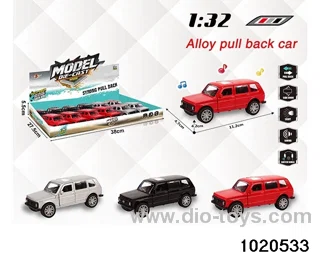 1:32 alloy pull back car W L/M in display box