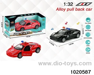 1:32 alloy pull back car W L/M in window box
