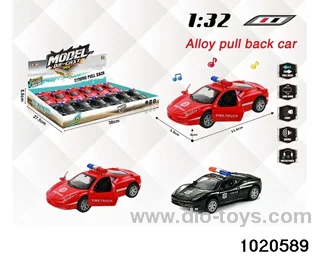 1:32 alloy pull back car W L/M in display box