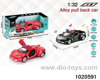 1:32 alloy pull back car W L/M in window box