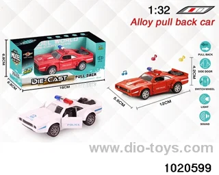 1:32 alloy pull back car W L/M in window box