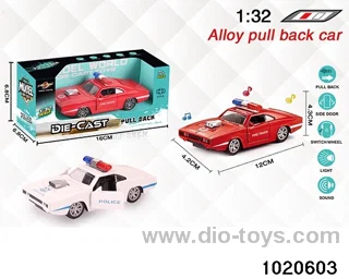 1:32 alloy pull back car W L/M in window box