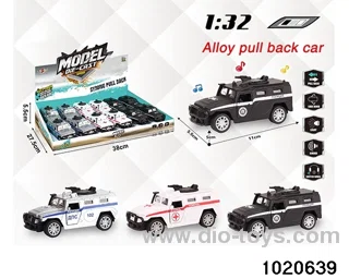 1:32 alloy pull back car W L/M in display box
