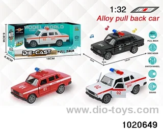 1:32 alloy pull back car W L/M in window box