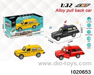 1:32 alloy pull back car W L/M in window box