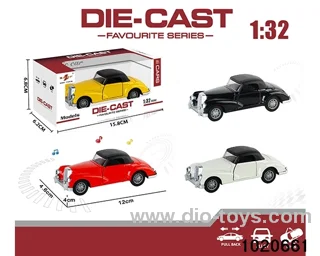 1:32 alloy pull back car W L/M in window box
