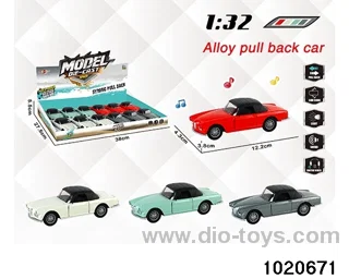 1:32 alloy pull back car W L/M in display box