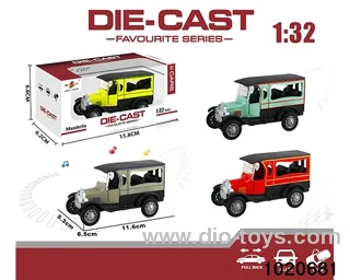 1:32 alloy pull back car W L/M in window box