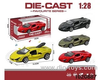 1:28 alloy pull back car W L/M in window box