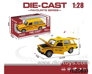 1:28 alloy pull back car W L/M in window box