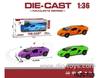 1:36 alloy pull back car W L/M in window box