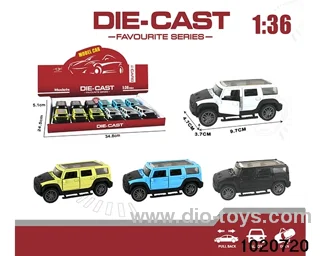1:36 alloy pull back car in display box