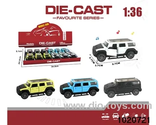 1:36 alloy pull back car W L/M in display box