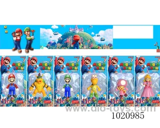 3.5-5inch mario doll 6sets mixed loading (Four of them have lights) in blister card