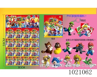 16pcs 3.8inch mario doll Blind box set 10sets mixed loading in  HangTag