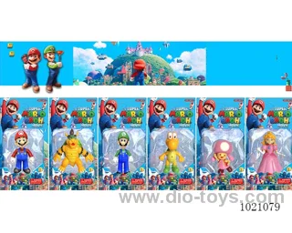 3.5-5inch mario doll(（Four of them have lights ) 6sets mixed loading  in Blister with insert