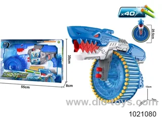 shark soft bullet gun in window box