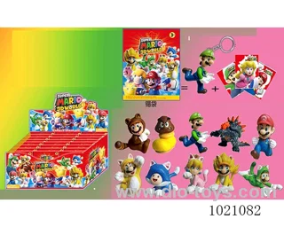 24pcs 3.8inch mario doll 10sets mixed loading in display box