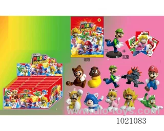 24pcs 3.8inch mario doll 10sets mixed loading in display box