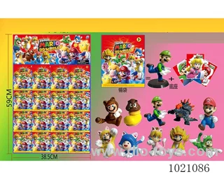 16pcs 3.8inch mario doll 10sets mixed loading in HangTag