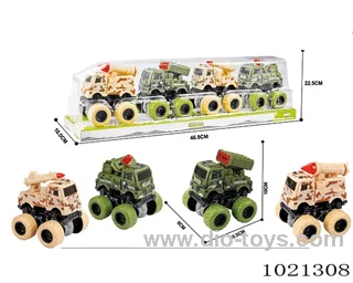 4pcs double friction car in PVC cover