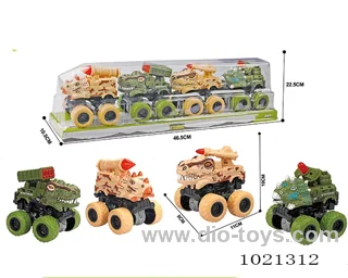 4pcs double friction car in PVC cover
