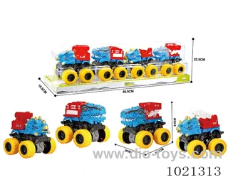 4pcs double friction car in PVC cover