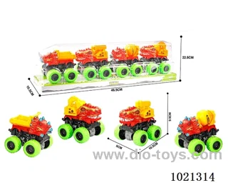 4pcs double friction car in PVC cover