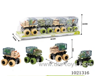 4pcs double friction car in PVC cover
