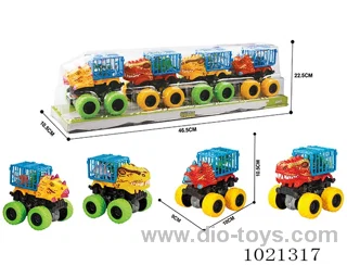 4pcs double friction car in PVC cover