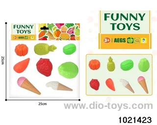 8pcs Blown fruit + vegetables + ice cream in pe bag with header