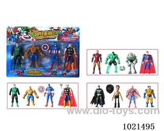 4pcs 5.5inch Avengers doll with light 3sets mixed loading in  Blister with insert