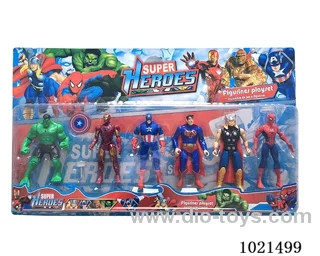 6pcs 5.5inch Avengers doll with light in  Blister with insert