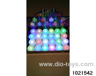 LED electronic candle light (white shell seven color changing) in display  box