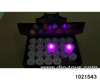 LED electronic candle light (white shell pink (always on)) in display  box
