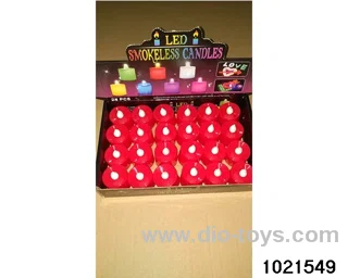 LED electronic candle light (red shell with white wick (micro-flash)) in display  box