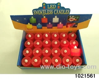 LED electronic candle light (red shell with white wick (micro-flash)) in display  box