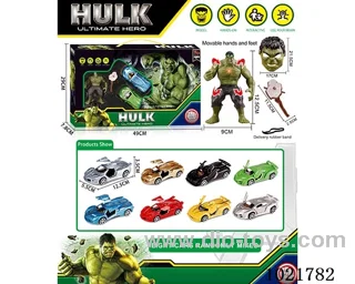 Hulk pull back car set with Light &Mask&weapon in window box