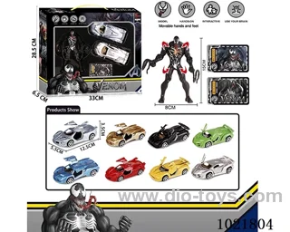 venom pull back car set with Light &weapon in window box