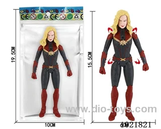 6.5inch Captain Marvel with light (could movable joint)in Opp bag