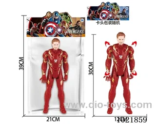 12inch Iron Man_x000D_
 with light&music (could movable joint)in PP bag with header