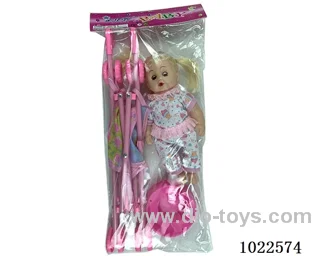12inch doll with Cart & bedpan &IC in pp bag with header