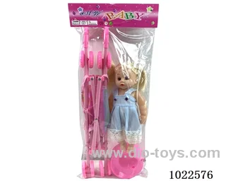 12inch doll with Cart & bedpan &IC in pp bag with header
