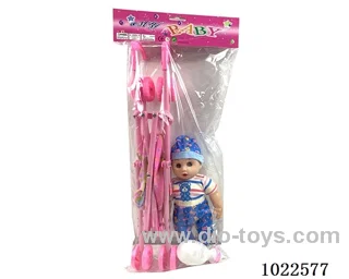 12inch doll with Cart & bedpan &IC in pp bag with header