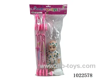 12inch doll with Cart & bedpan &IC in pp bag with header