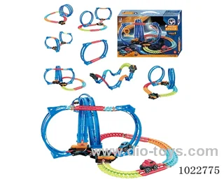 83pcs Electric DIY track roller coaster model with light not include battery in color box