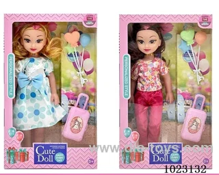 14inch Fat boy doll with music &Balloon/suitcase in window box